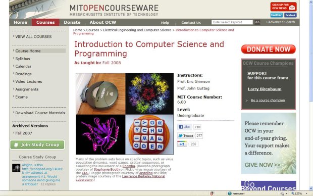 Домашняя страница курса "Введение в информатику и программирование"